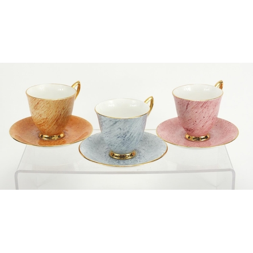 577 - Set of six Royal Albert Gossamer cups and saucers