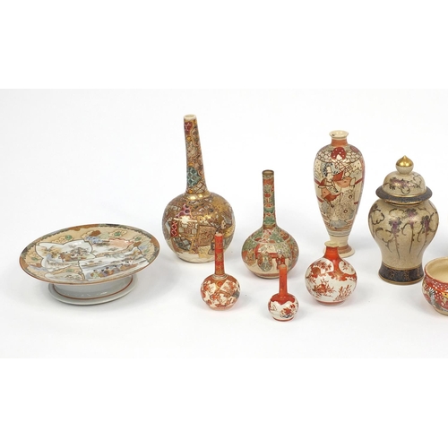 426 - Group of Oriental items including Satsuma vases, ginger jars with covers and a Satsuma plate