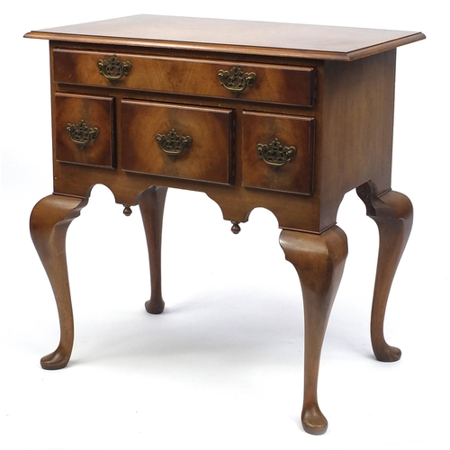 1 - Mahogany lowboy fitted with five drawers, raised on cabriole legs, 77cm H x 75cm W x 46cm D