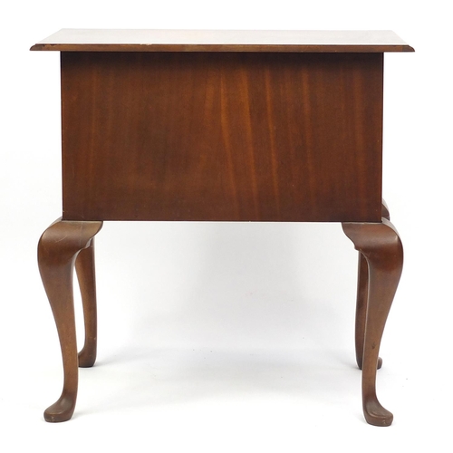 1 - Mahogany lowboy fitted with five drawers, raised on cabriole legs, 77cm H x 75cm W x 46cm D