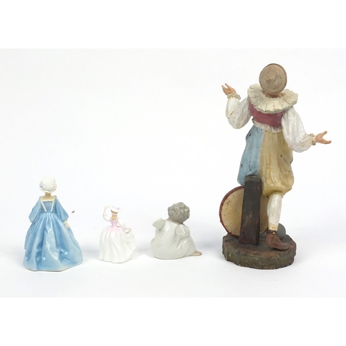 418 - Collectable figures comprising Royal Worcester  Grandmothers Dress, Royal Doulton Buttercup and a Ll... 