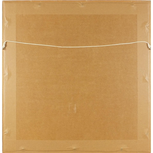 2107 - Religious scene, mixed media onto card, bearing a monogram MEG, mounted and framed, 31cm x 30.5cm