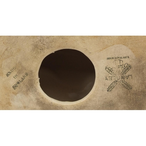 2166 - Pair of Langley green glazed pottery bookends, both of dolphin form and with factory marks to the ba... 