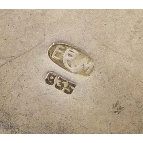 2303 - Circular continental 835 silver and pink guilloche enamel pill box, with hinged lid and gilt interio... 