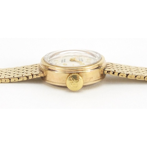 826 - Ladies 9ct gold Record wristwatch with 9ct gold strap, boxed, approximate weight 25.2g