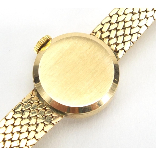 826 - Ladies 9ct gold Record wristwatch with 9ct gold strap, boxed, approximate weight 25.2g