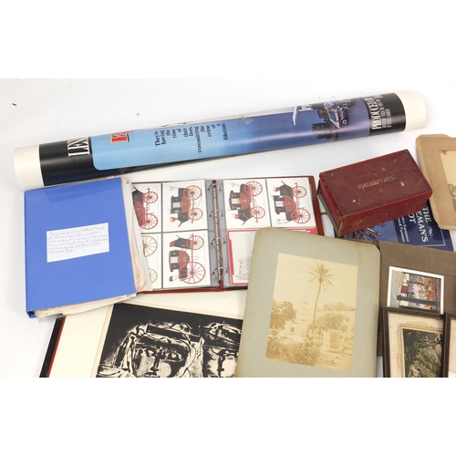 639 - Assorted ephemera including black and white photographs, script, Shakespeare books, coloured engravi... 