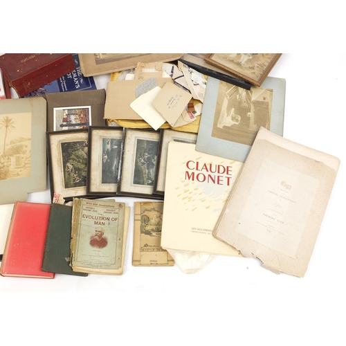 639 - Assorted ephemera including black and white photographs, script, Shakespeare books, coloured engravi... 