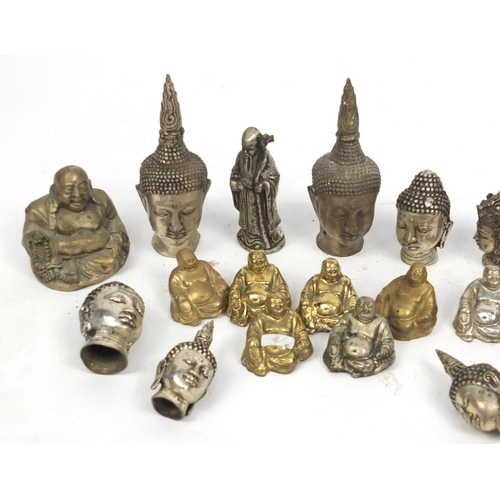 163 - Group of cast metal Buddha's and Thai heads