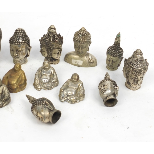 163 - Group of cast metal Buddha's and Thai heads