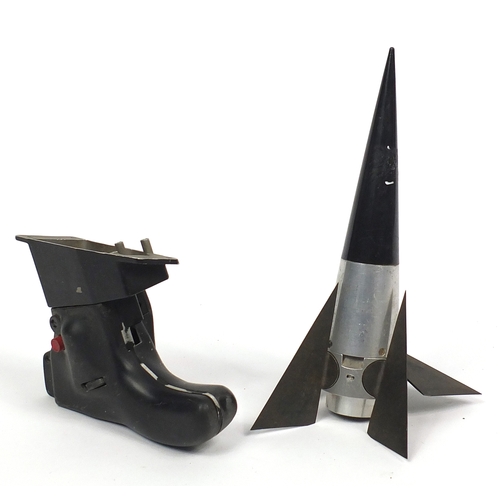 706 - MIlitary interest metal missile head and a remote control  handle