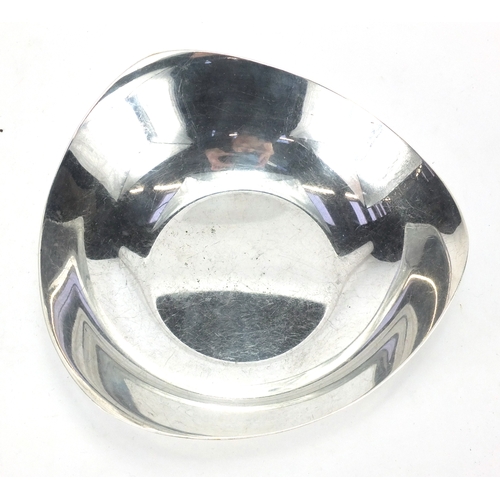 333 - Danish polished metal bowl, 16cm in diameter