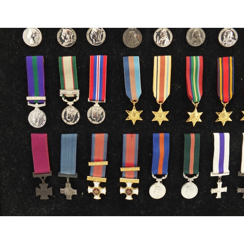 2069 - British Gallantry and Campaign medals by The Danbury Mint, serial number 1193, overall 65cm x 50cm