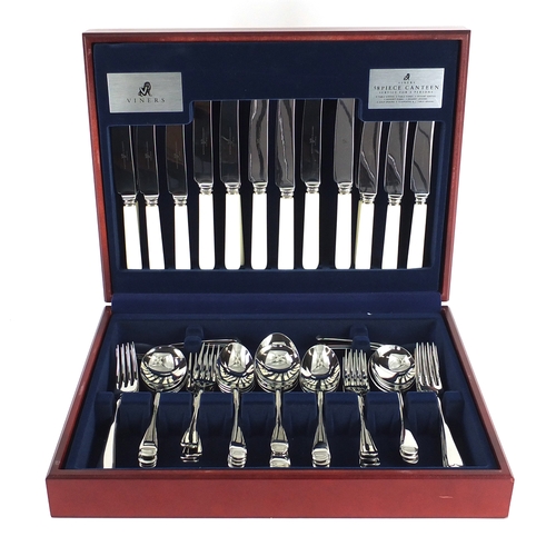 2040 - Viners fifty eight piece canteen silver plated cutlery, the canteen 39cm wide