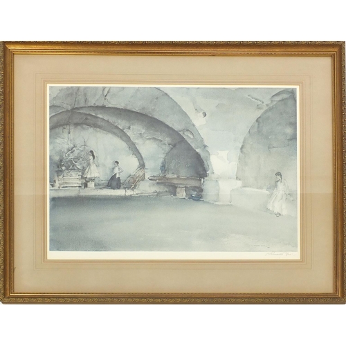 68 - Pencil signed William Russell Flint print, framed, 58cm x 45cm