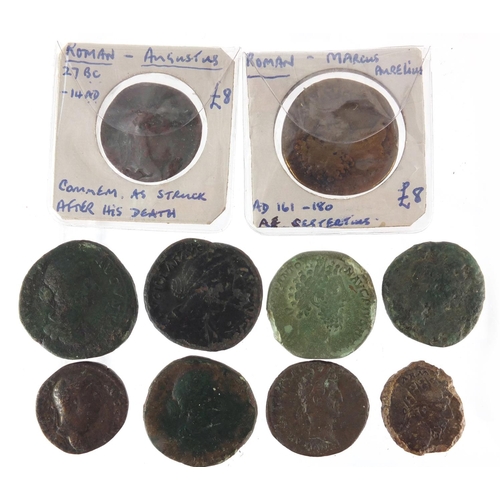 450 - Ten Roman coins, approximate weight 162.0g