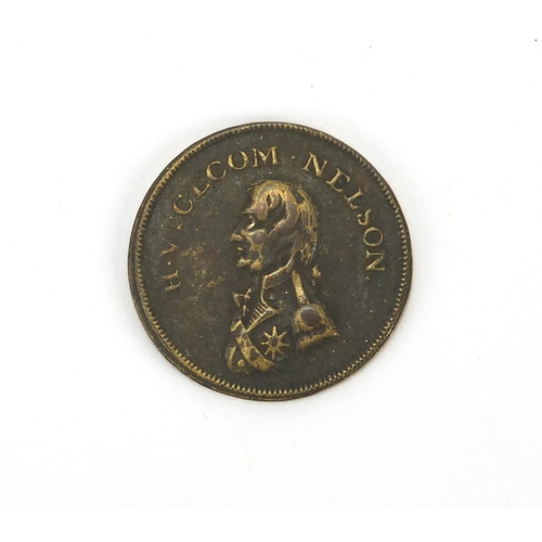 454 - H. Vicecom Nelson commemorative token, 2.5cm in D