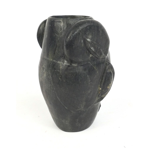 476 - Carved soap stone frog, 15cm high