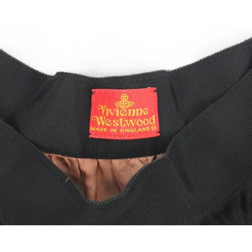 490 - Vivienne Westwood black silk skirt, Vivienne Westwood made in England label around the waist