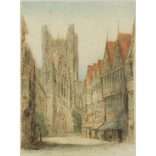 274 - James Alphege Brewer - Chester Cathedral and The East Gate pair of pencil signed coloured limited ed... 