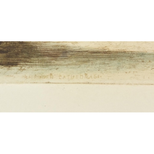 274 - James Alphege Brewer - Chester Cathedral and The East Gate pair of pencil signed coloured limited ed... 