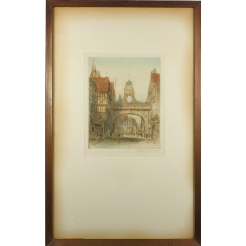 274 - James Alphege Brewer - Chester Cathedral and The East Gate pair of pencil signed coloured limited ed... 