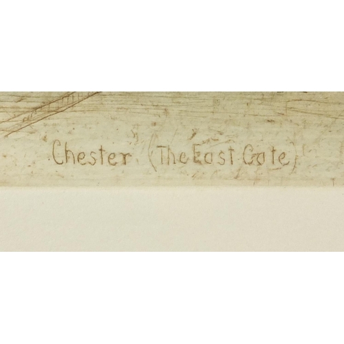 274 - James Alphege Brewer - Chester Cathedral and The East Gate pair of pencil signed coloured limited ed... 