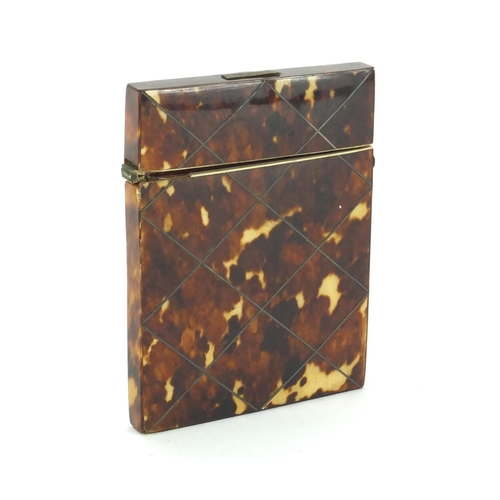 357 - Victorian tortoiseshell card case, 10.5cm long