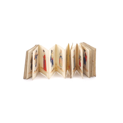 359 - Folding book of hand coloured characters