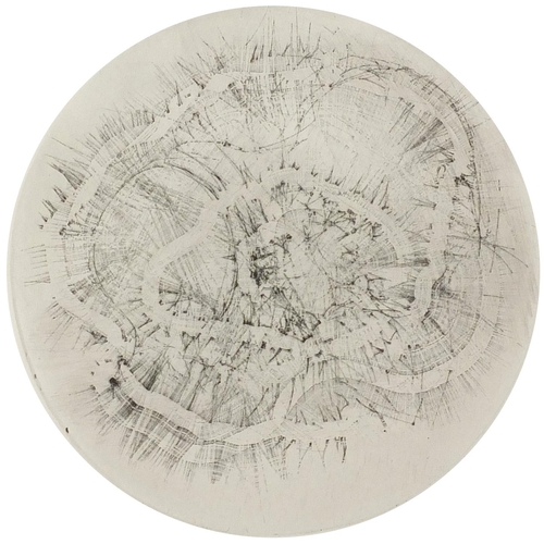 371 - Sarah Ainslie - Abstract compositions, three pencil sketches and one etching, all unframed, each 33c... 