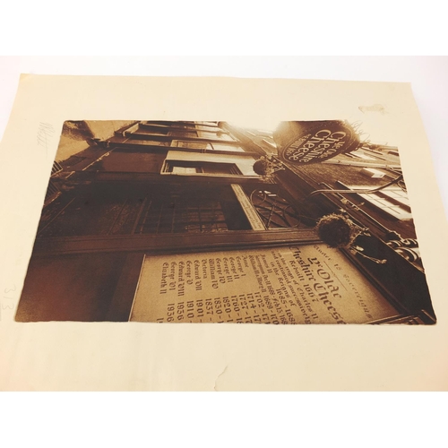 605 - Pencil signed photographic print, Ye Olde Cheshire Cheese  building, numbered 313/500, overall 55cm ... 