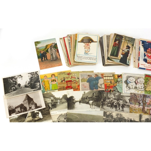 623 - Mostly topographical social history and comical postcards including Donald McGill and street scenes