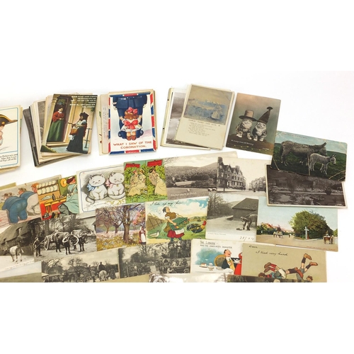 623 - Mostly topographical social history and comical postcards including Donald McGill and street scenes