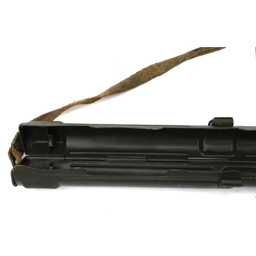 698 - German Military style MG42/MG34 spare case dated 1944 with strap, 60cm in length