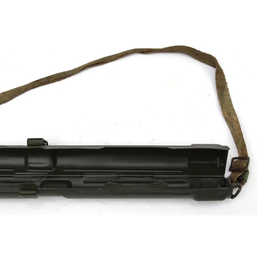 698 - German Military style MG42/MG34 spare case dated 1944 with strap, 60cm in length