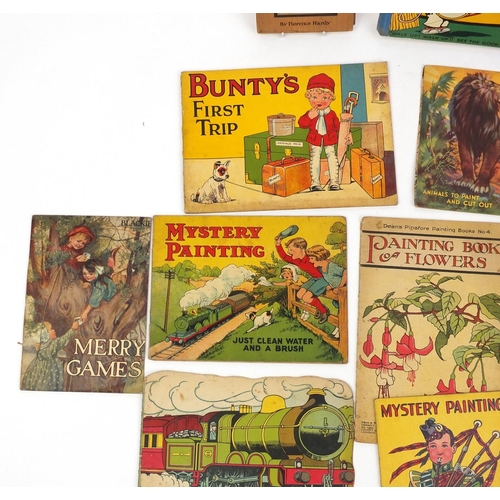 614 - Vintage children's books including The Mousie Minstrel and Dolly Dutch, Magic paint books, Bunty's F... 