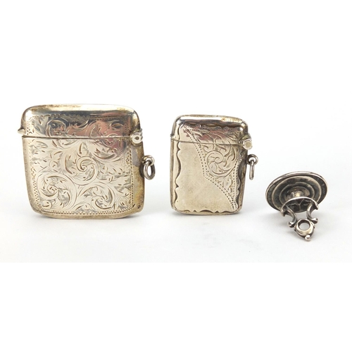 662 - Georgian and later silver objects including Intaglio seal fob by Hester Bateman, sovereign case, two... 