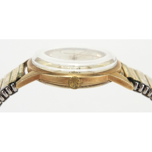 817 - Gentleman's 9ct gold Garrard automatic wristwatch, 3.4cm in diameter excluding the crown