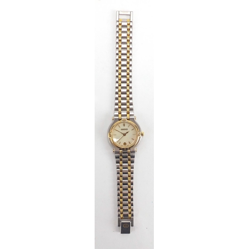 829 - Ladies Gucci stainless steel wristwatch, numbered 900L 0090092 to the back