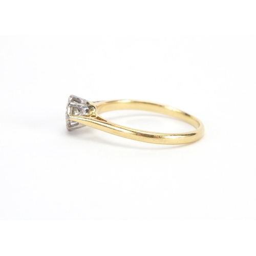 717 - 18ct gold Diamond solitaire ring, size R, approximate weight 2.6g