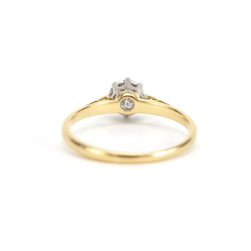 717 - 18ct gold Diamond solitaire ring, size R, approximate weight 2.6g