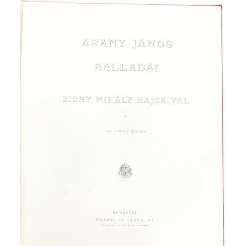 757 - Arany Janos Balladai Budapest, two hardback books with engravings