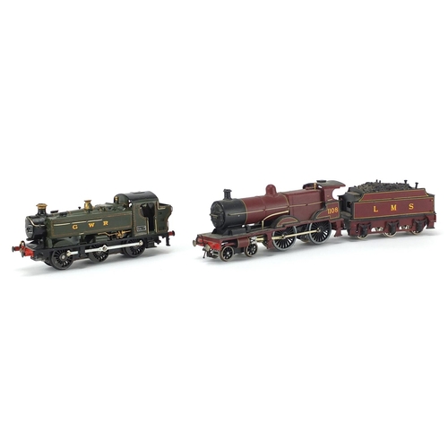 314 - Model railway including OO gauge locomotive numbered 1108, Wills Finecast Great Western Railway loco... 