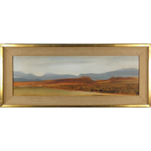 968 - Gerald Parkinson 1966 - Framfield Sussex panoramic landscape, oil on board, inscriptions verso, moun... 