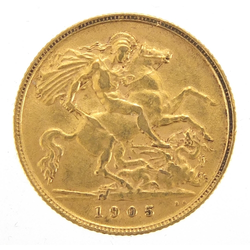 220 - Edward VII 1905 gold half sovereign