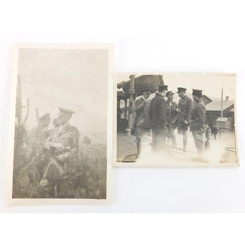 278 - World War I Military black and white photographs of the Russian Front, including ships and trains, w... 