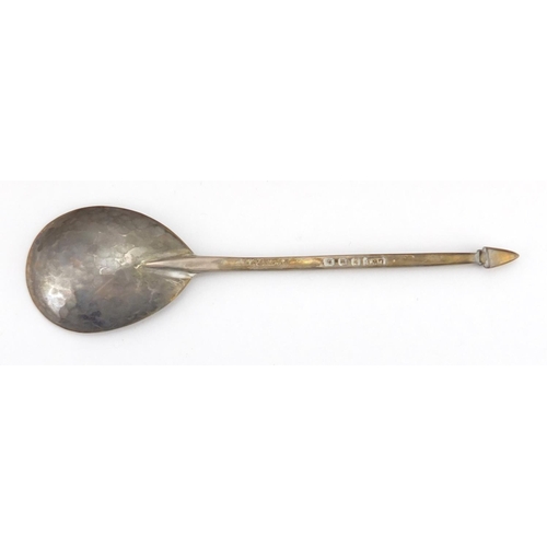 673 - Set of six silver spoons, LWB London 1956, housed in a fitted oak case, each 10cm in length, approxi... 