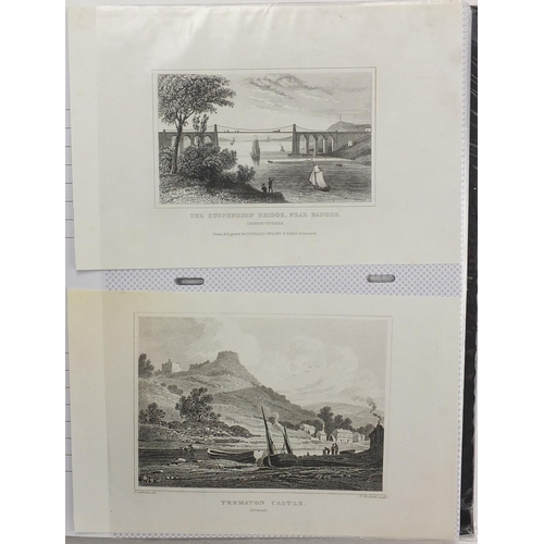 191 - Three albums of engravings, containing mostly topographical examples
