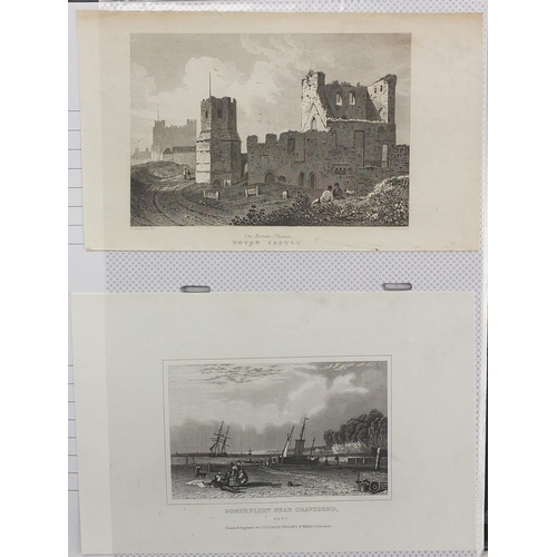191 - Three albums of engravings, containing mostly topographical examples