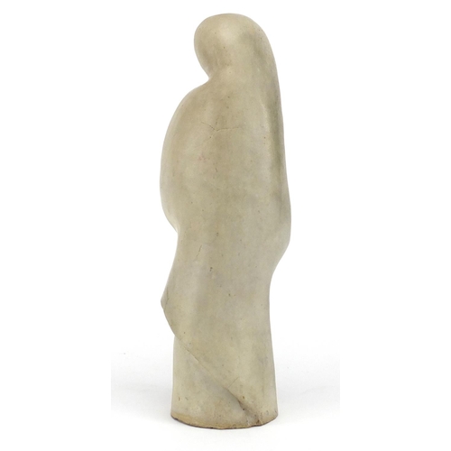 597 - Modernist studio pottery sculpture of a mother and child, 27cm high